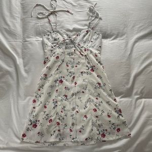 Princess polly white floral dress with tie straps